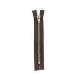 YKK Chocolate Torte Metal Closed Bottom Zipper with Silver Teeth - 5"