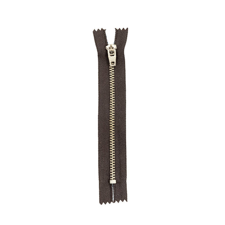 YKK Chocolate Torte Metal Closed Bottom Zipper with Silver Teeth - 5"