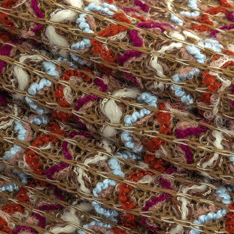 Italian Taupe, Baby Blue and Picante Blended Wool Sweater Knit
