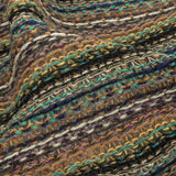 Tangerine, Avocado and Aqua Stripes Cotton Blended Sweater Knit