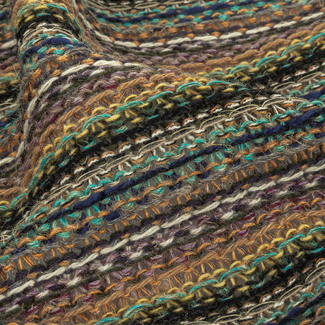 Tangerine, Avocado and Aqua Stripes Cotton Blended Sweater Knit