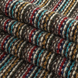 Mustard, Army Green, Blue and Ruby Wine Striped Wool Sweater Knit