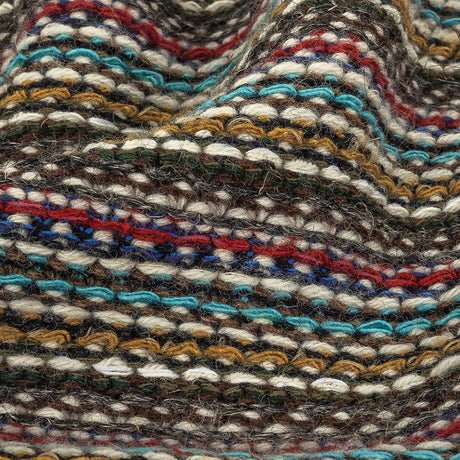 Mustard, Army Green, Blue and Ruby Wine Striped Wool Sweater Knit