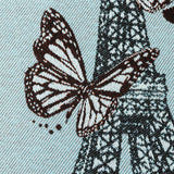 French Sky Blue J'Adore Paris Cotton Blend Oversized Square Patch - 18.875"