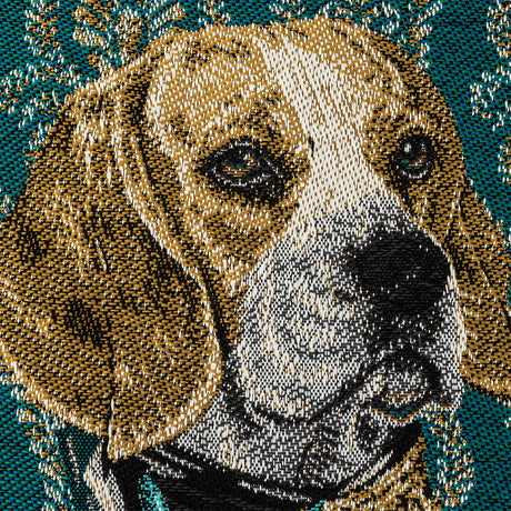 French Teal Woof Marshal Cotton Blend Oversized Square Patch - 18.875"