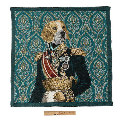French Teal Woof Marshal Cotton Blend Oversized Square Patch - 18.875"