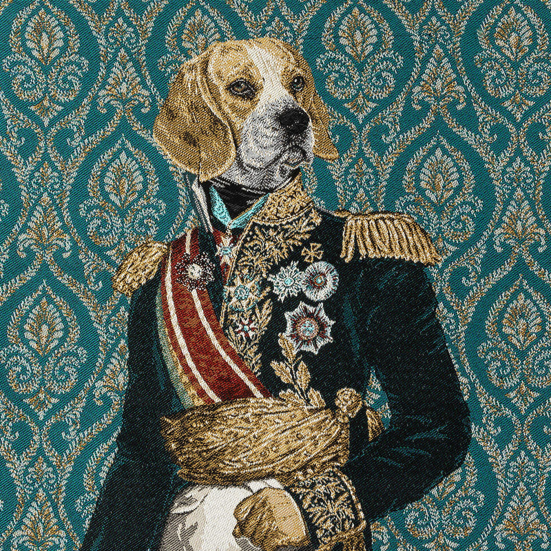 French Teal Woof Marshal Cotton Blend Oversized Square Patch - 18.875"