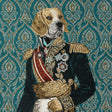 French Teal Woof Marshal Cotton Blend Oversized Square Patch - 18.875"