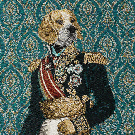 French Teal Woof Marshal Cotton Blend Oversized Square Patch - 18.875"