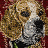 French Burgundy Woof Marshal Cotton Blend Oversized Square Patch - 18.875"