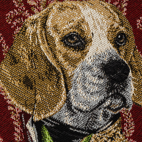 French Burgundy Woof Marshal Cotton Blend Oversized Square Patch - 18.875"