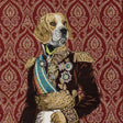 French Burgundy Woof Marshal Cotton Blend Oversized Square Patch - 18.875"