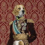 French Burgundy Woof Marshal Cotton Blend Oversized Square Patch - 18.875"