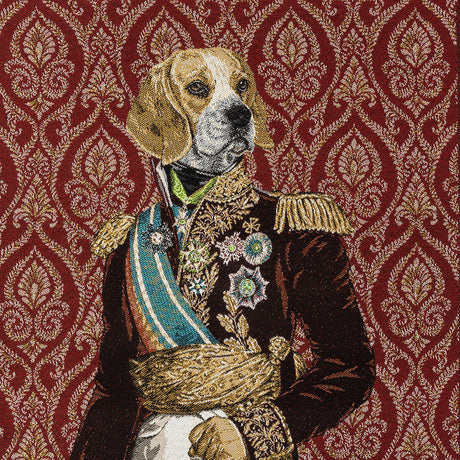 French Burgundy Woof Marshal Cotton Blend Oversized Square Patch - 18.875"