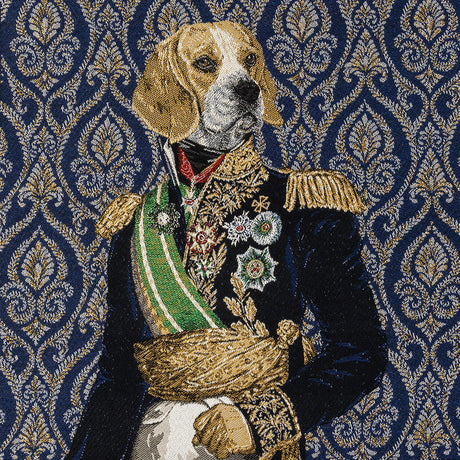 French Royal Blue Woof Marshal Cotton Blend Oversized Square Patch - 18.875"