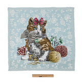 French Light Blue Posed with a Bow Cotton Blend Oversized Square Patch - 18.875"