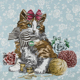 French Light Blue Posed with a Bow Cotton Blend Oversized Square Patch - 18.875"