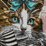 French Rose Posed with a Bow Cotton Blend Oversized Square Patch - 18.875"