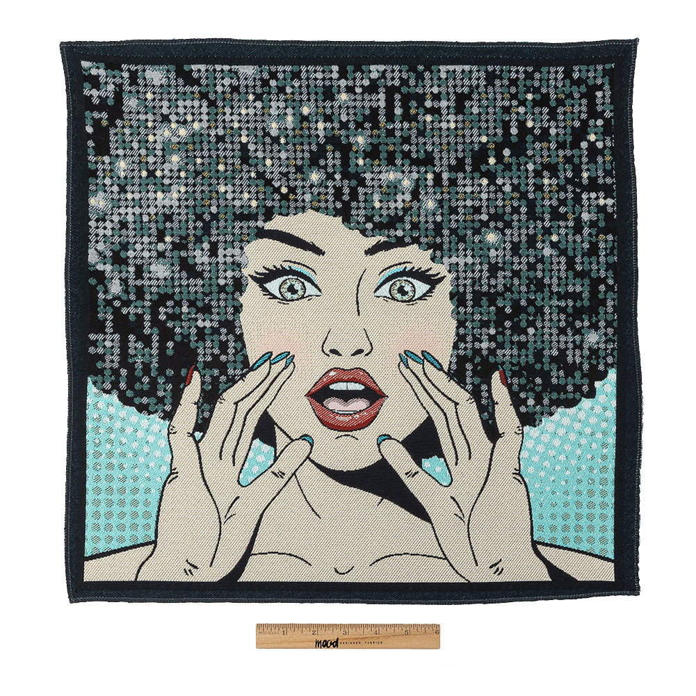 French Blue Multicolored Don't Stop the Music Oversized Square Patch - 18.875"