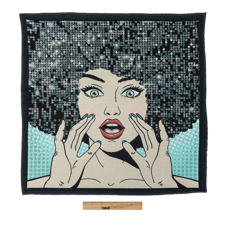 French Blue Multicolored Don't Stop the Music Oversized Square Patch - 18.875"