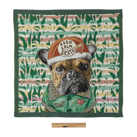 French Green Keep Calm Skater Oversized Square Patch - 18.875"