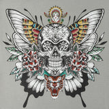 French Gray A Flutter On Cotton Blend Oversized Square Patch - 18.875"