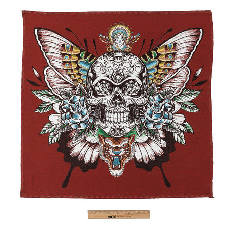 French Red A Flutter On Cotton Blend Oversized Square Patch - 18.875"