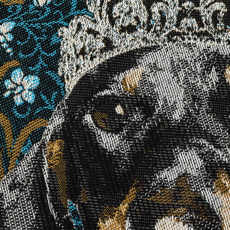 French Blue Crowned Dachshund Oversized Square Patch - 18.875"
