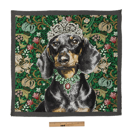 French Green Crowned Dachshund Oversized Square Patch - 18.875"