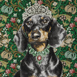 French Green Crowned Dachshund Oversized Square Patch - 18.875"