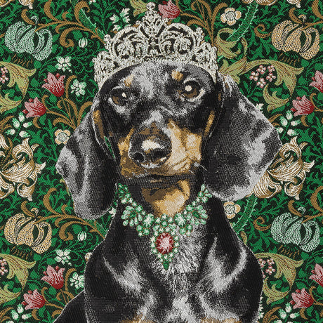 French Green Crowned Dachshund Oversized Square Patch - 18.875"
