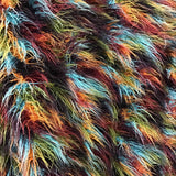 Faux Fur Fabric Multicolor Curly Long Pile