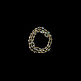 Vintage Czech White Iris Beads and Gold Metal Link Chain - 0.1875"