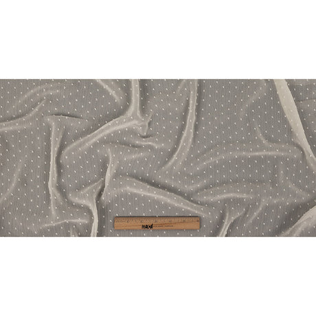 Famous Australian Designer Pearl Flocked Polka Dots Crinkled Polyester Georgette