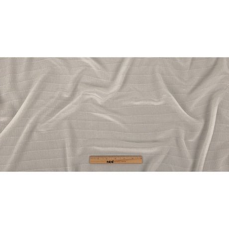 Famous Australian Designer Coconut Milk Stretch Crinkled Silk Crepe with Woven Pinstripes