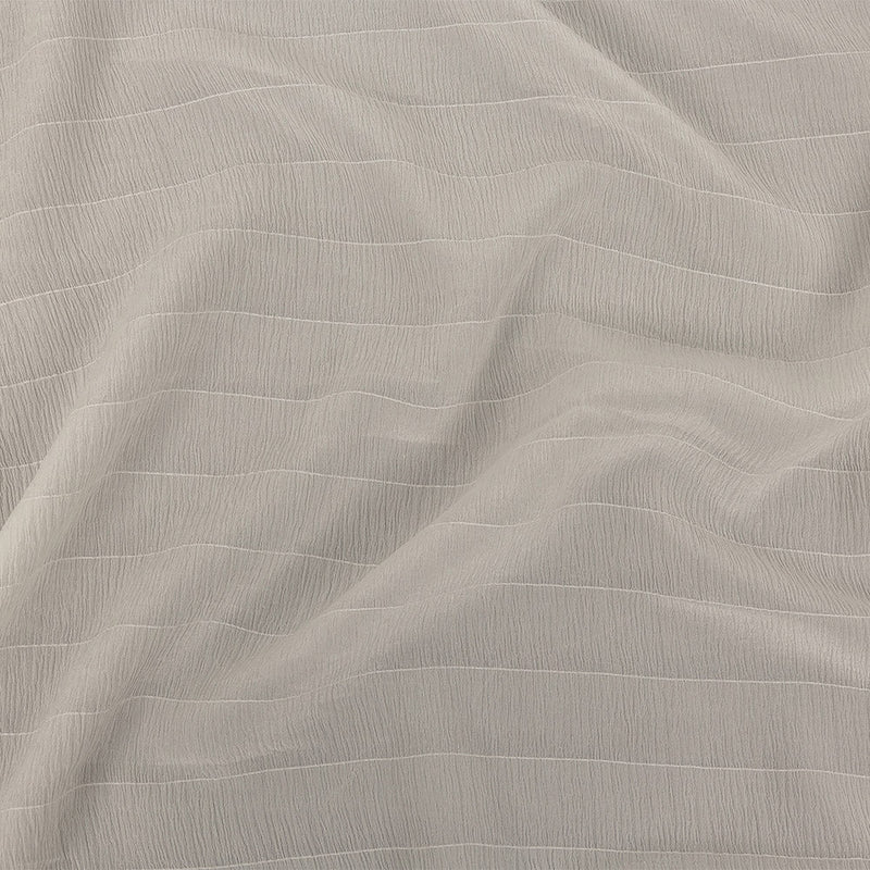 Famous Australian Designer Coconut Milk Stretch Crinkled Silk Crepe with Woven Pinstripes