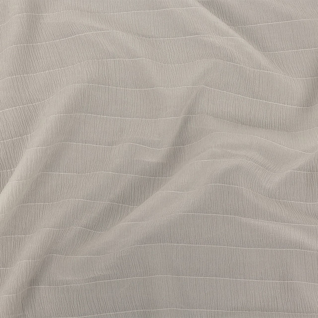 Famous Australian Designer Coconut Milk Stretch Crinkled Silk Crepe with Woven Pinstripes