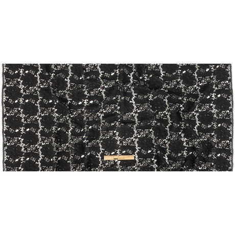 Famous Australian Designer Black Floral Guipure Lace with Scalloped Edges