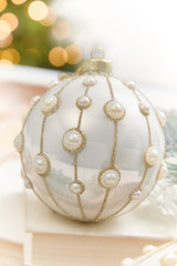 4" - 6" Pearl Embellished Glass Ornament