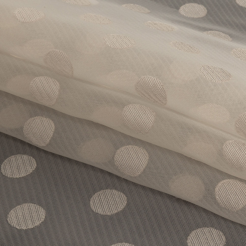 Famous Australian Designer Dew Polyester Chiffon with Satin Burnout Polka Dots