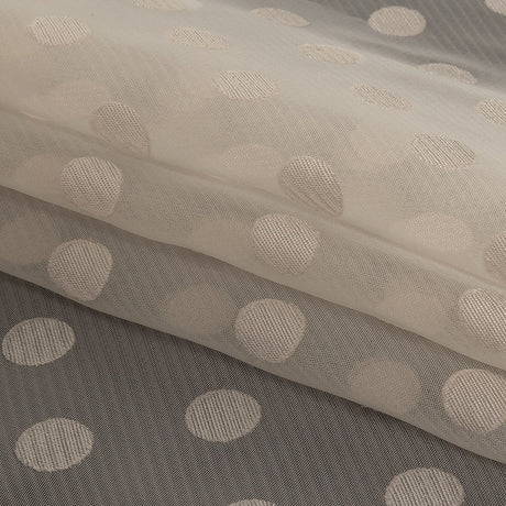 Famous Australian Designer Dew Polyester Chiffon with Satin Burnout Polka Dots