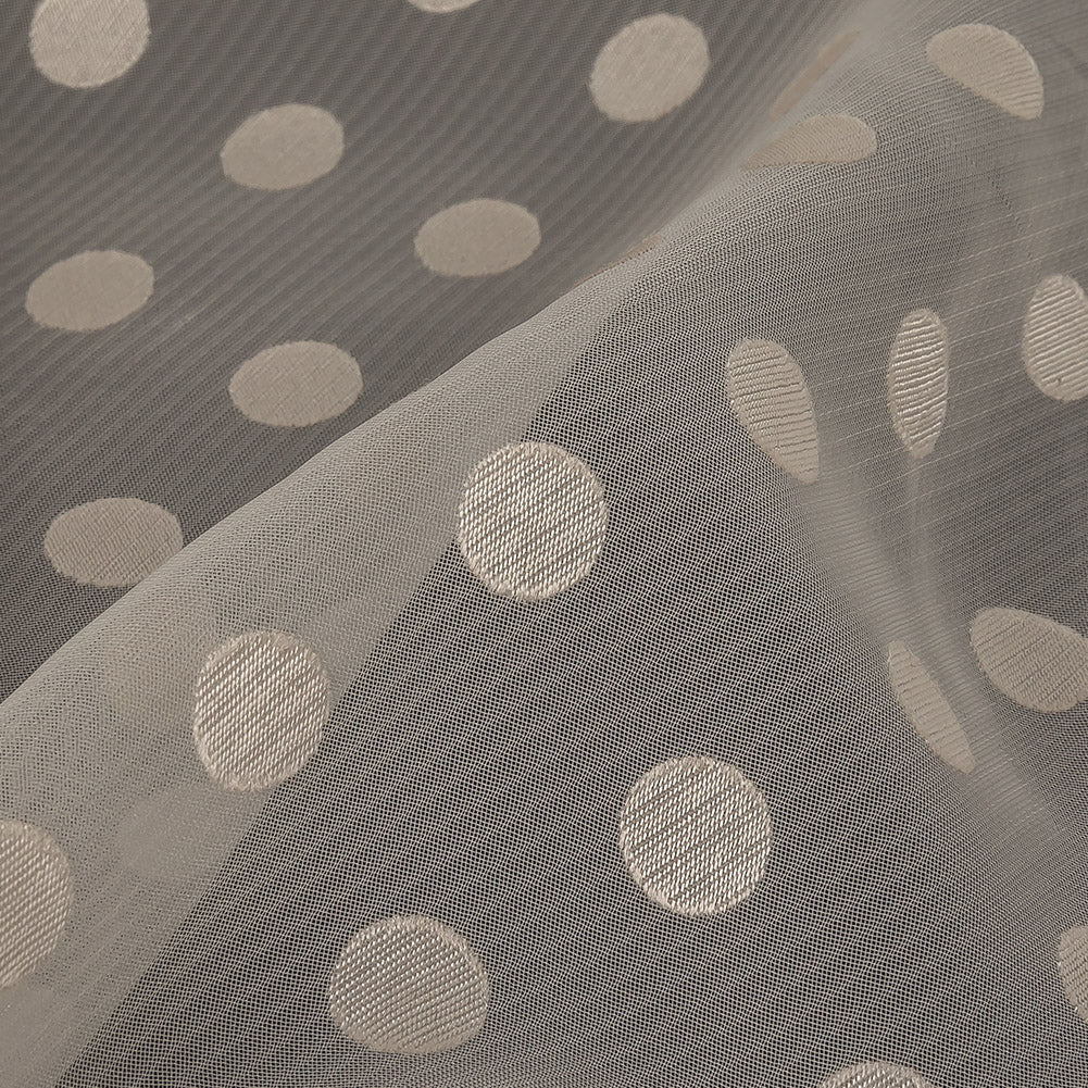 Famous Australian Designer Dew Polyester Chiffon with Satin Burnout Polka Dots