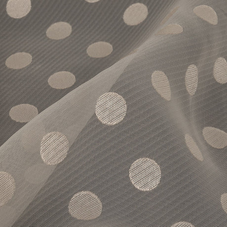 Famous Australian Designer Dew Polyester Chiffon with Satin Burnout Polka Dots