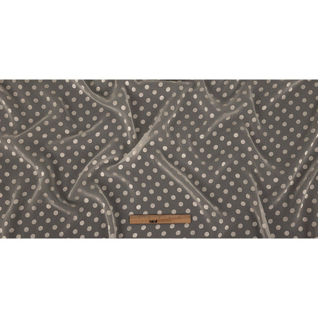 Famous Australian Designer Dew Polyester Chiffon with Satin Burnout Polka Dots
