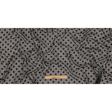 Famous Australian Designer Black Polyester Chiffon with Satin Burnout Polka Dots