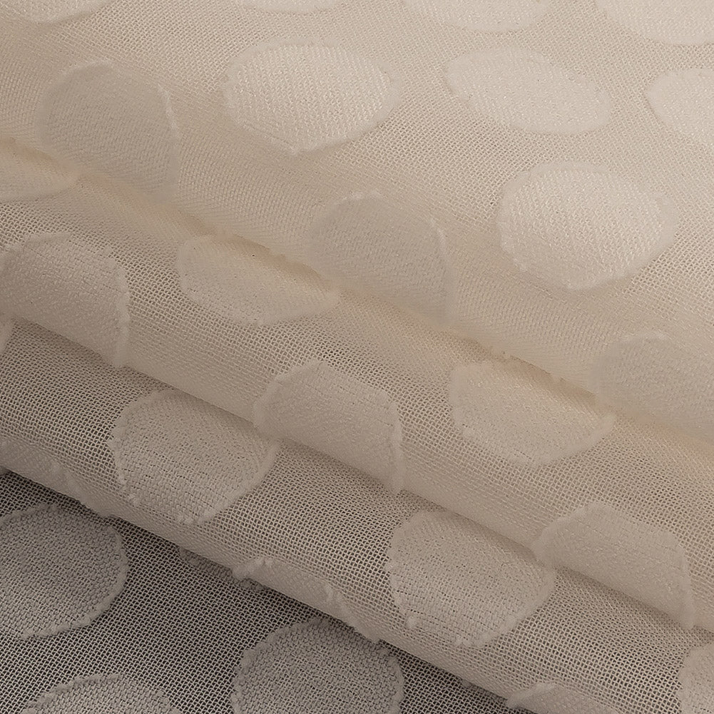 Famous Australian Designer Pearl Polyester Chiffon with Burnout Polka Dots
