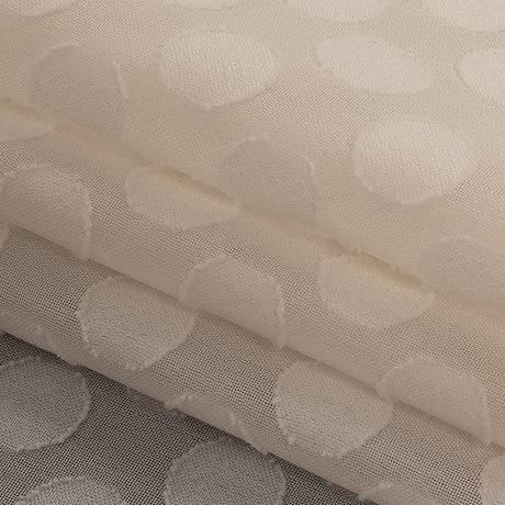 Famous Australian Designer Pearl Polyester Chiffon with Burnout Polka Dots