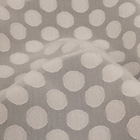 Famous Australian Designer Pearl Polyester Chiffon with Burnout Polka Dots