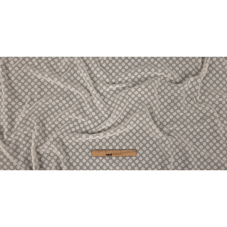 Famous Australian Designer Pearl Polyester Chiffon with Burnout Polka Dots