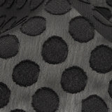 Famous Australian Designer Black Polyester Chiffon with Burnout Polka Dots